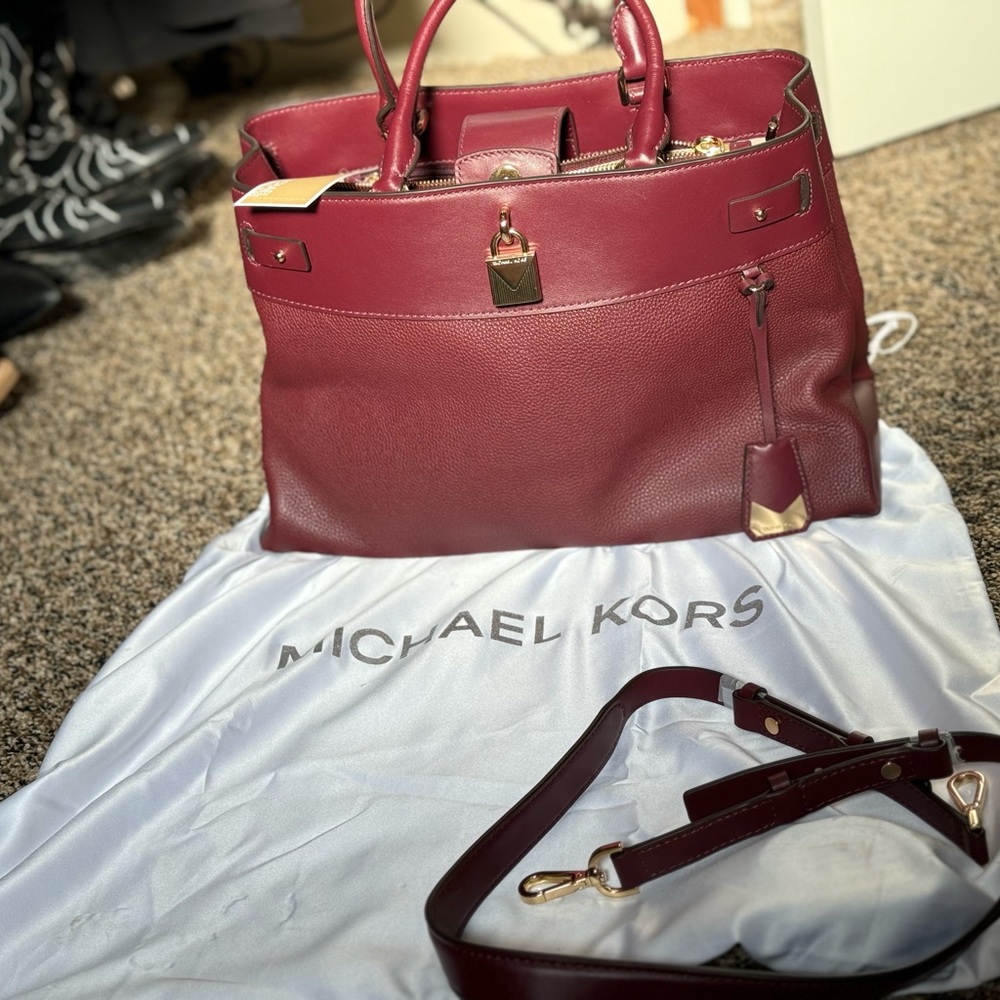 Micheal Kors large satchel - color OxBlood (a deep reddish wine color)